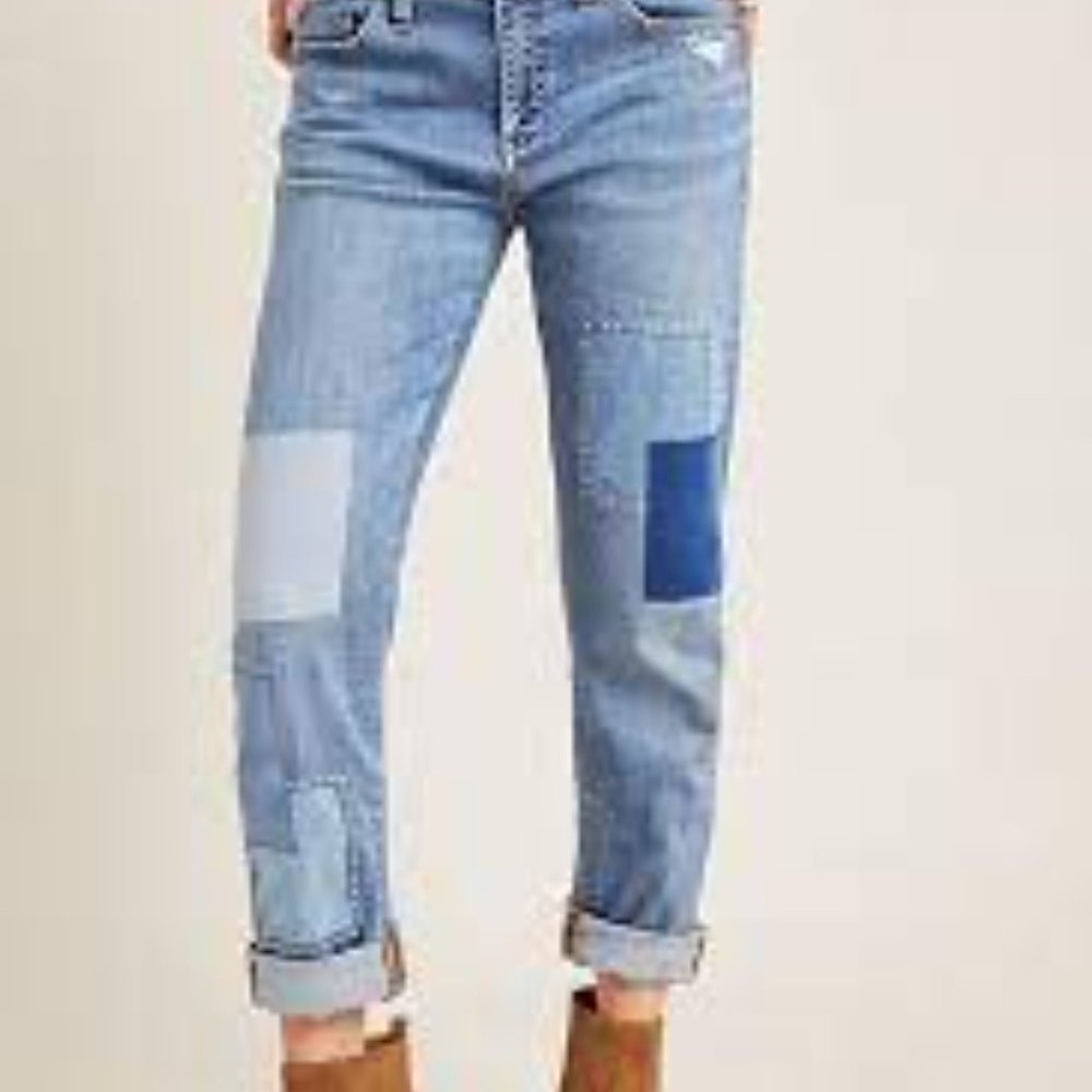 Anthropologie Blue Boyfriend Jeans